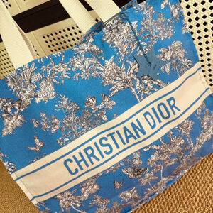 Christian Dior Blue Toile de Jouy Reverse Tote Bag One Size
